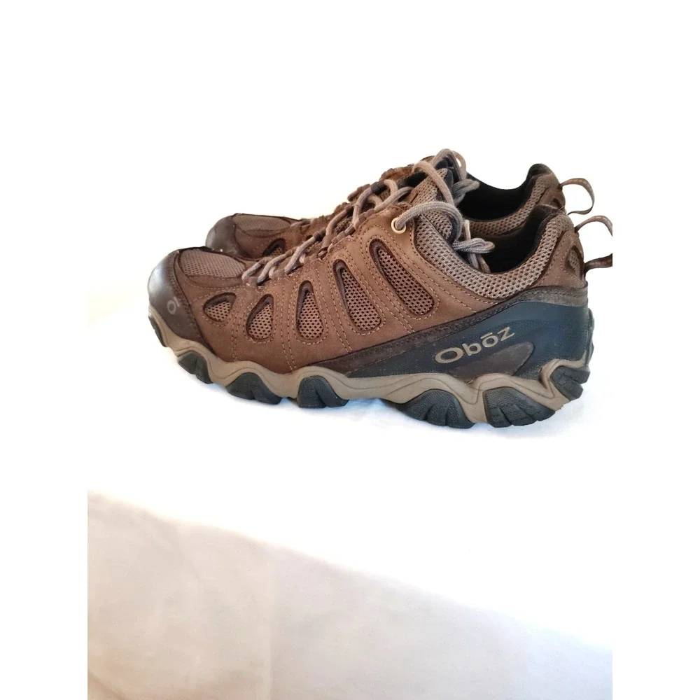 Oboz Men 12 Sawtooth II Low Brown Leather Mesh Durable Rugged Trail Hiking Shoes